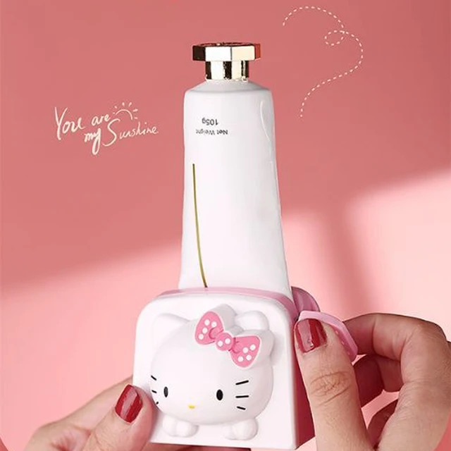 Hello Kitty Fogkrém Squeezer Aranyos Rajzfilm Anime Gyerekek Lány Arctisztító Adagoló Otthoni Fürdőszoba Kiegészítők Ajándék - Image 3