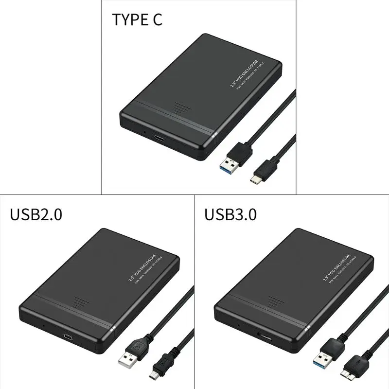 

2.5 Inch USB 2.0 Type-C Hard Enclosure External HDD for Case for PC Computer Notebook Accessaries Dropship
