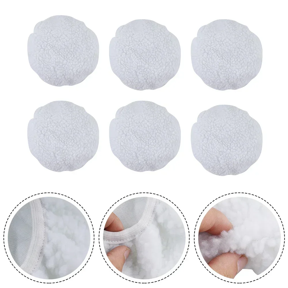 100% Brand New Polishing Pad 240mm 6 Pcs Car Polisher Soft Wool White Bonnet Buffer Pads Imitation Lamb Cashmere
