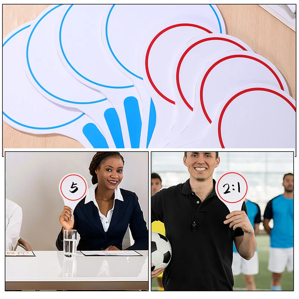 2Pcs 점수판 휴대용 핸드헬드 드라이 지우개 패들 빈 쓰기 보드 투표 심사위원 점수 매기기용 재사용 가능한 미니 화이트보드