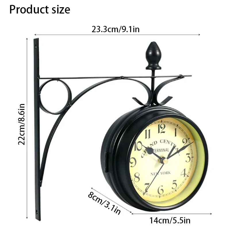 Double-Sided Retro Wall Clock 4