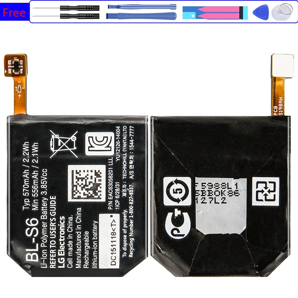 Top 570Mah Bl-S6 Batteria Per Lg Watch Urbano 2Nd Edition Lte W200 W200A Watch Batteria Con Strumenti Gratuiti + Numero Di Tracciamento