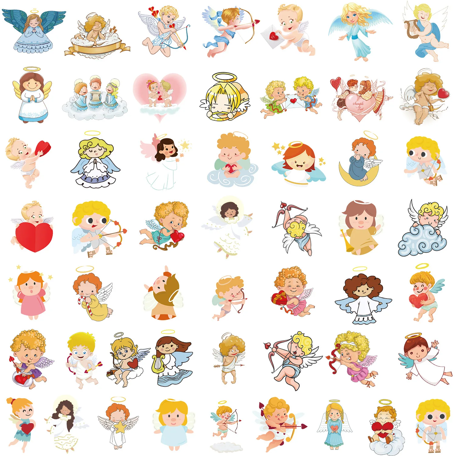 10/30/50pcs/Pack Little Angel Stickers Waterproof Skateboard