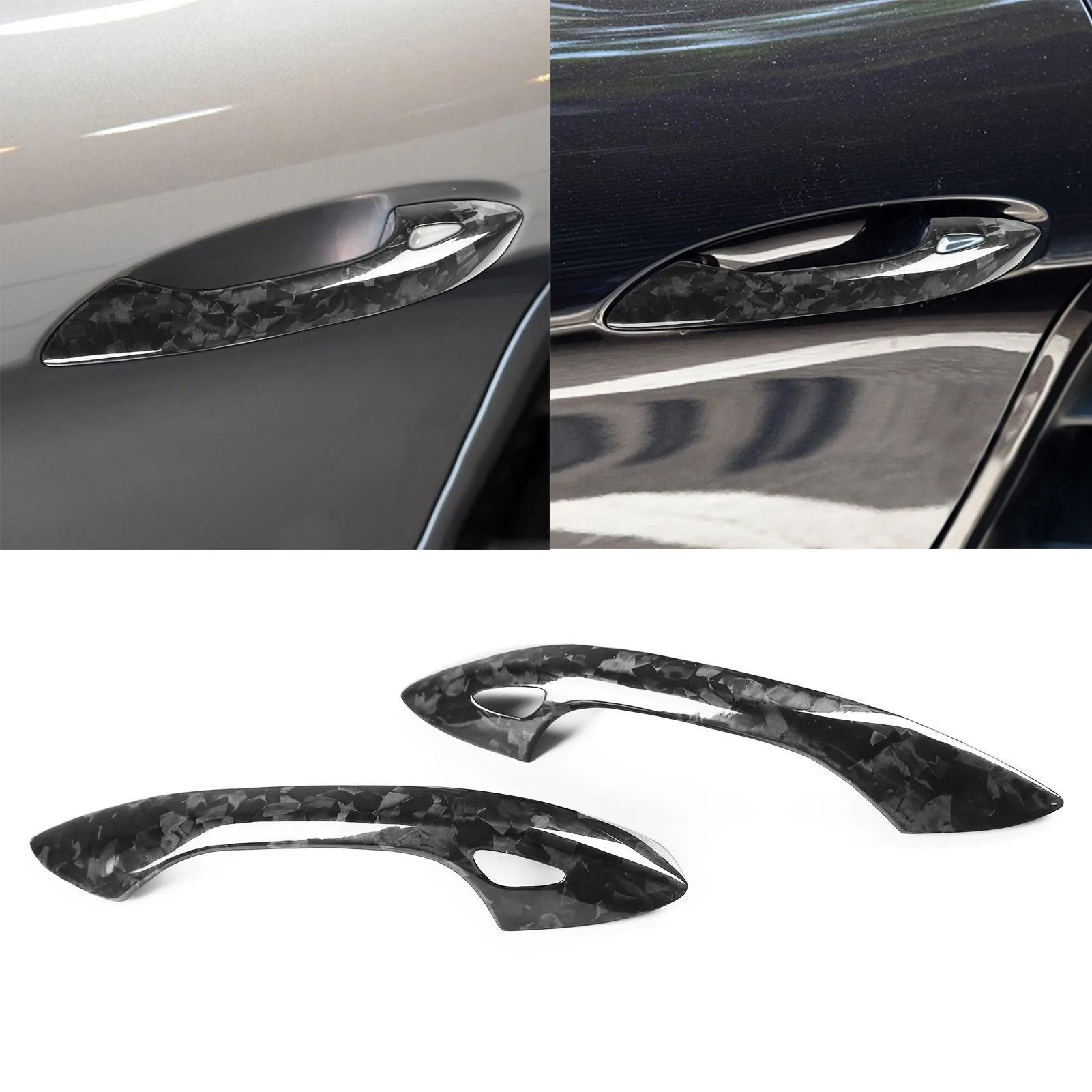 

Real Carbon Fiber Car Door Handle Cover Trim Decoration Sticker For Porsche 718 911 2016-2020 Auto Exterior Styling Accessories