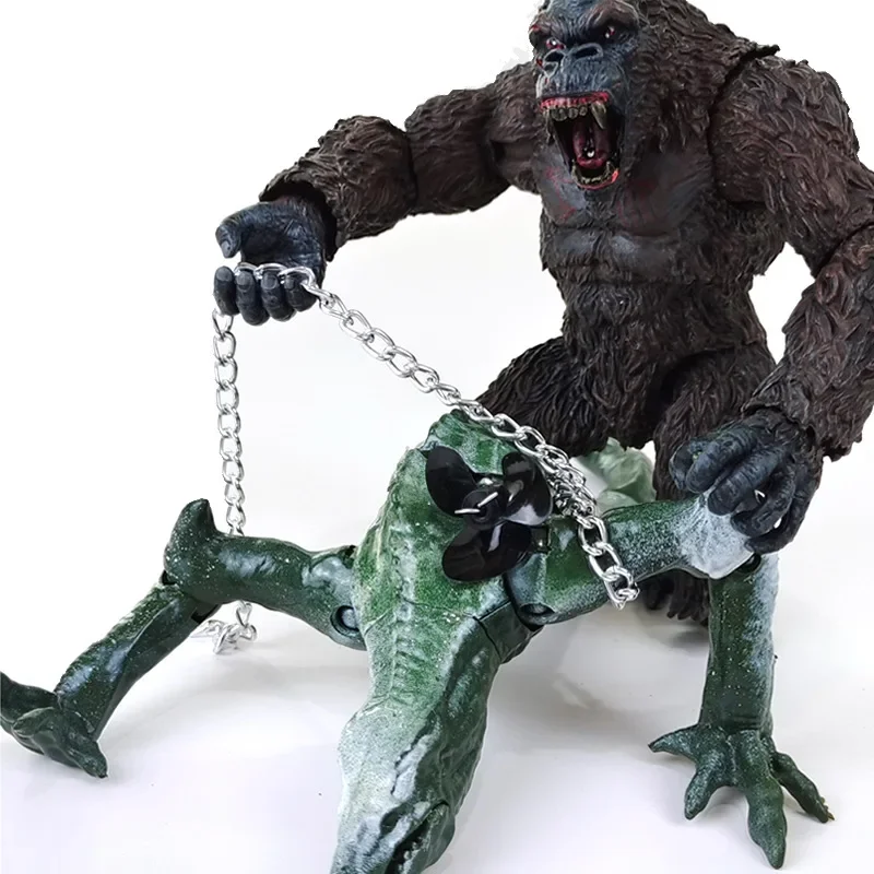 Godzilla Vs King Kong 3 Head Drago King Ghidorah Gorilla Godzilla Soft Glue Action Figure Collection Toy