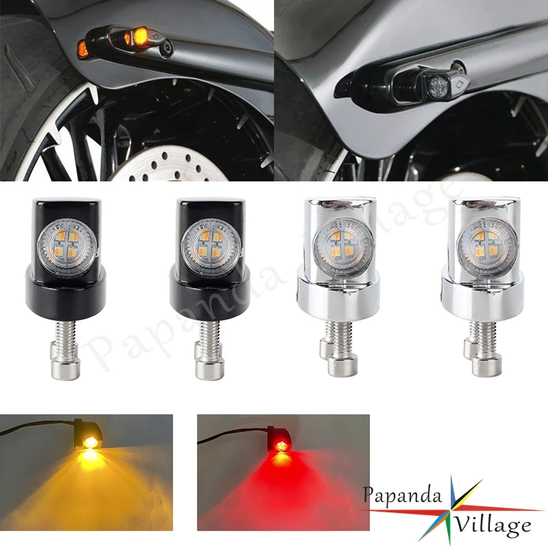 

For Dirt Bike Street Bikes Dual Sport Bobber Cafe Racer Amber Universal Motorcycle Turn Signal DRL Brake Light LED Mini 8mm