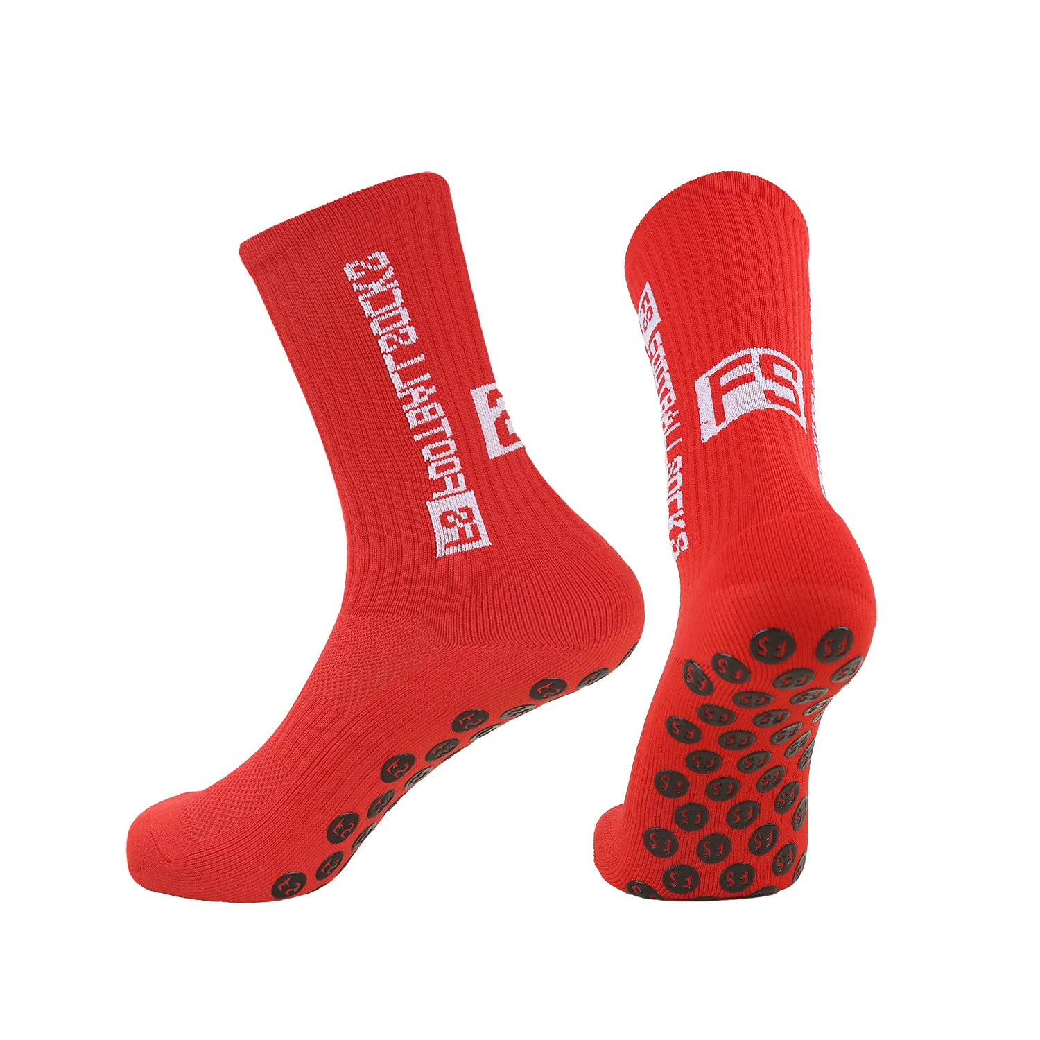 Football socks, men's mid length basketball socks, anti slip and wear-resistant sports socks, glue dispensing