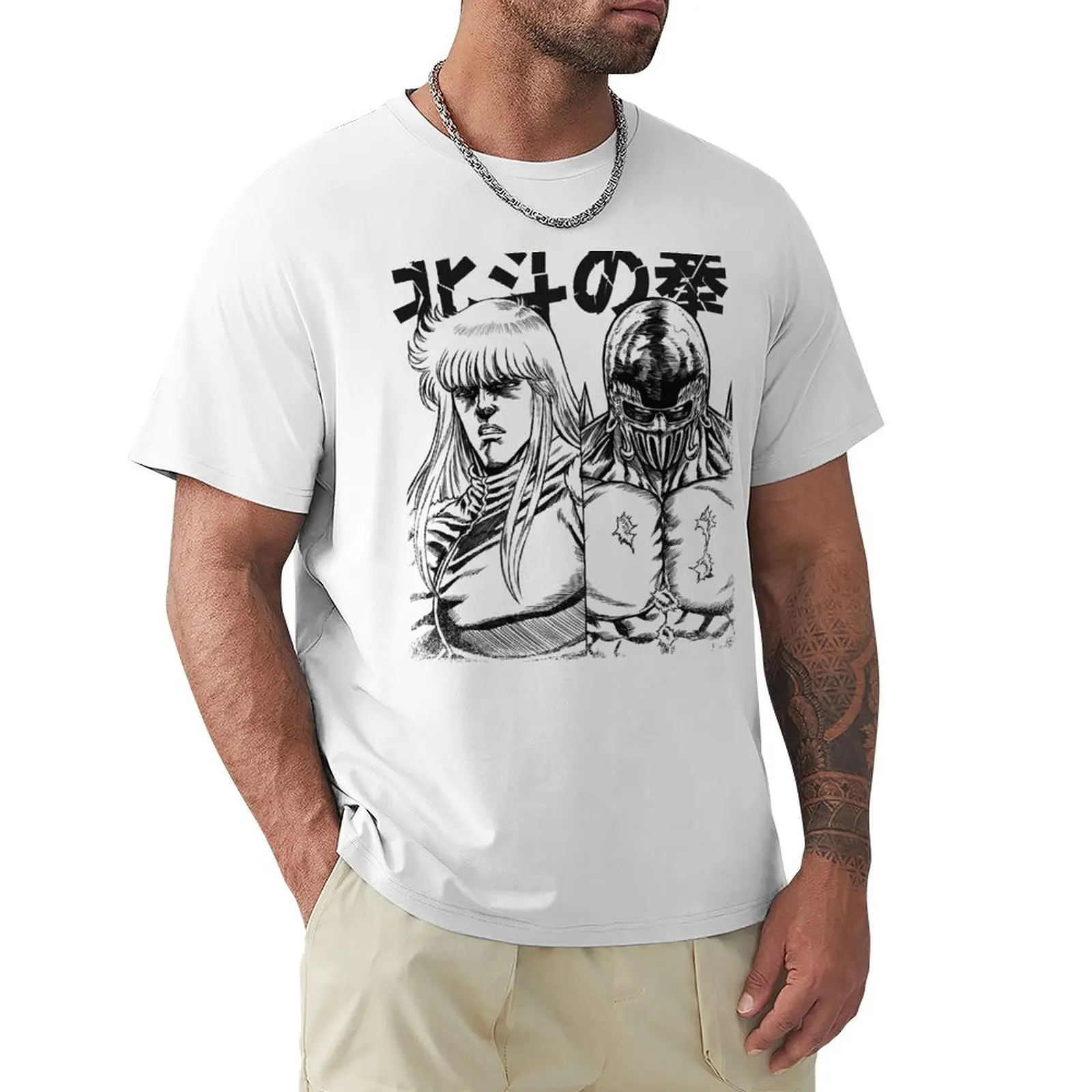 

Футболка с изображением кулака Северной Звезды Shin & Jagi (белая), летняя одежда, топы, блузка, мужские футболки с графическим рисунком