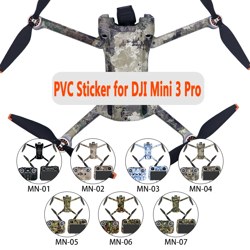 PVC Stickers for DJI Mini 3 Pro Skin for DJI RC/DJI RC-N1 Remote Control Sticker Scratch Resistant Waterproof Accessories drone accessories