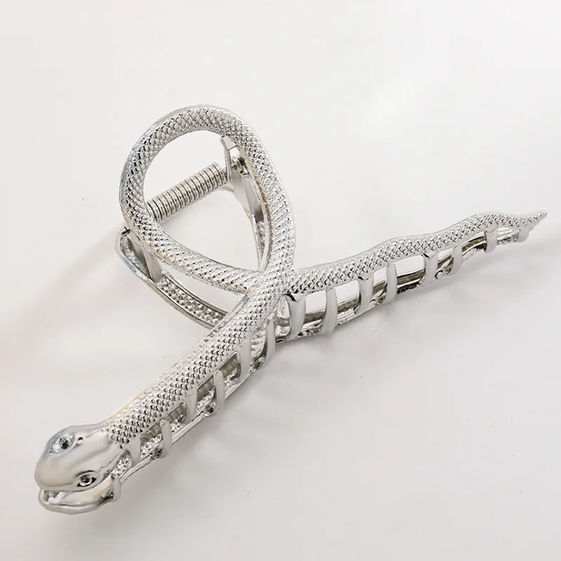1 Stück Halteklammer im Serpentinen-Stil, große Größe, High-End-Haifischklammer, Temperament, Metall-Haarspange, Spulenhaar, Haarklammer – Detail 9