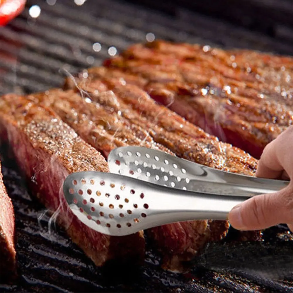 Food Tongs Multifunction Stainless Steel Food Tongs Non-stick BBQ Kitchen Cooking For Cake Steak Serving Utensil Kitchen Tools