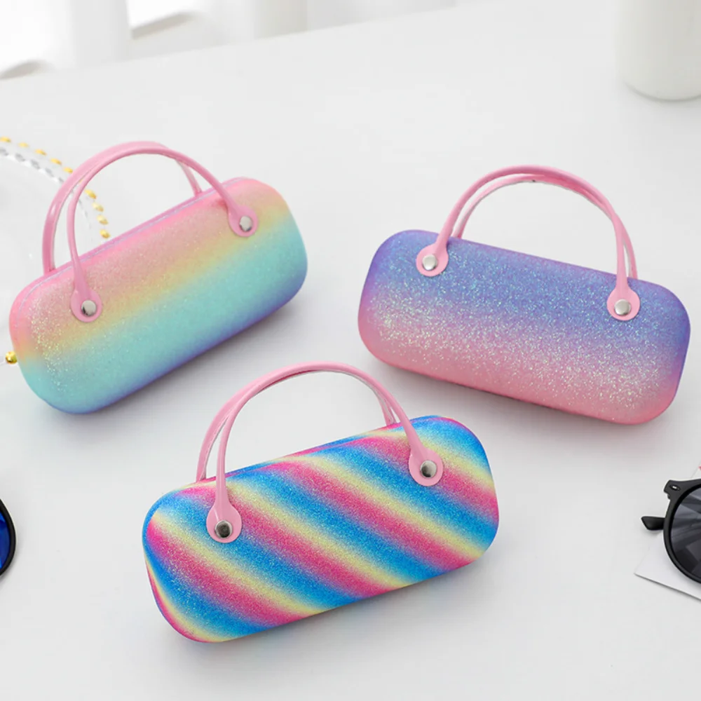 Creative Rainbow Color Glasses Case Portable Anti-pressure Protective Box Laser Sunglasses Storage Box Children