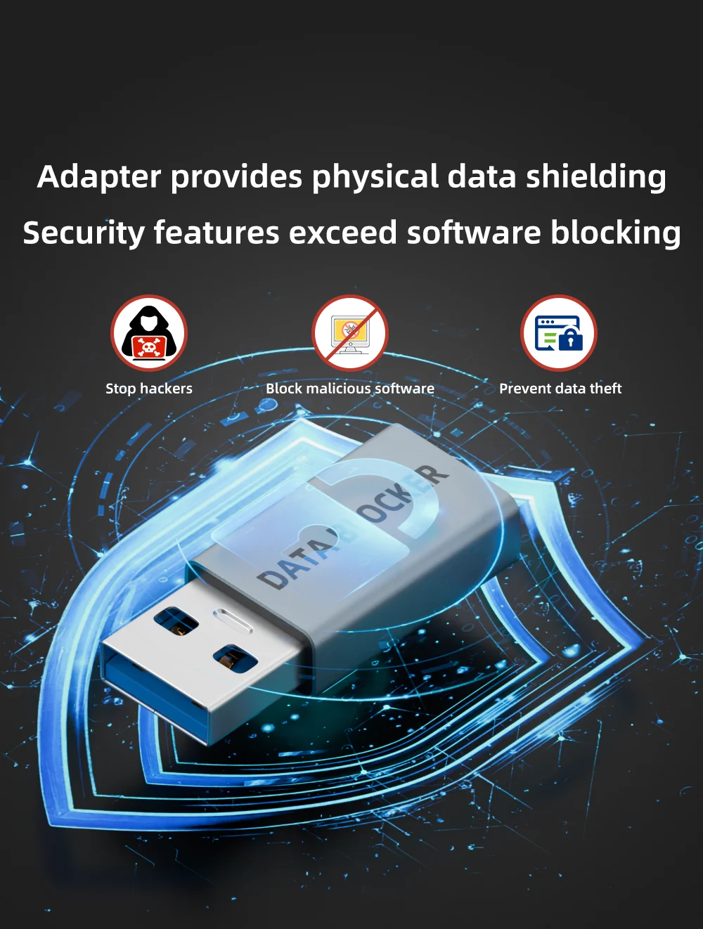USB A/C to Type-C 데이터 차폐 어댑터 충전 전송 없음 차폐 데이터 도난 방지 변환기 노트북 패블릿 폰용