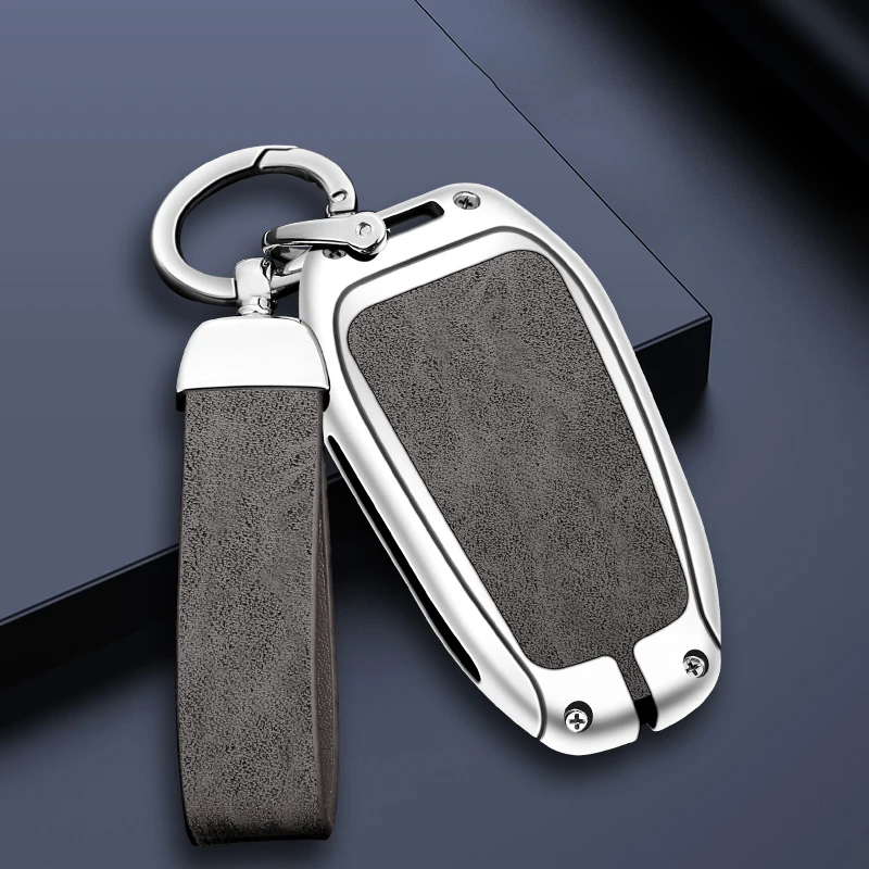 

New Zinc Alloy Leather Car Key Case Cover Shell For Peugeot 208 308 408 508 2008 3008 4008 5008 Keyless Keychain Accessories