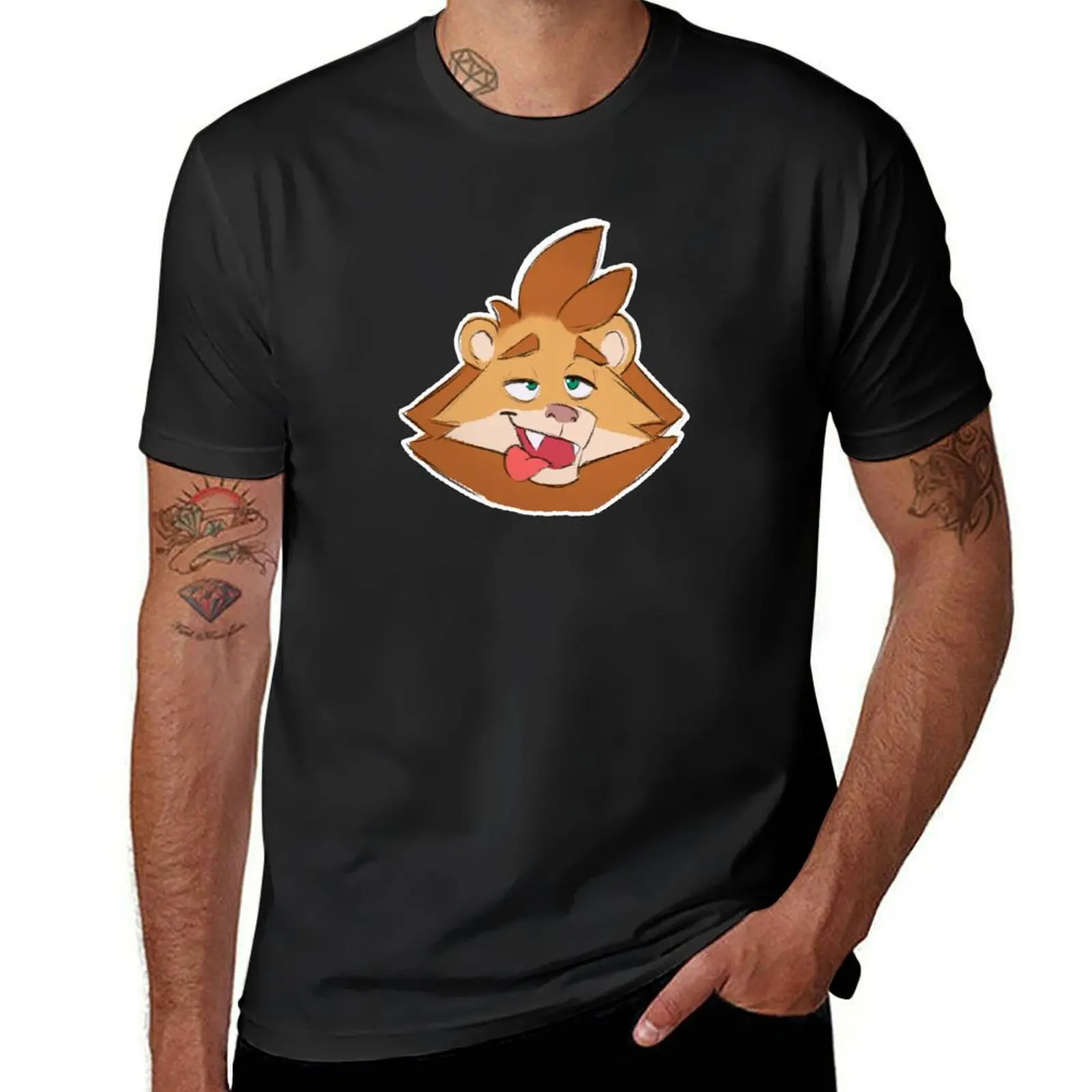 Black Stickers T-Shirt blanks anime clothes men t shirt