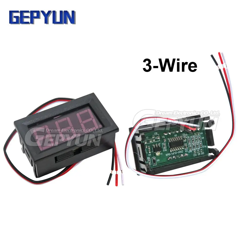 Digital LED Voltmeter DC 0-30V - Car Battery Voltage Meter Monitor, 3-Color Display