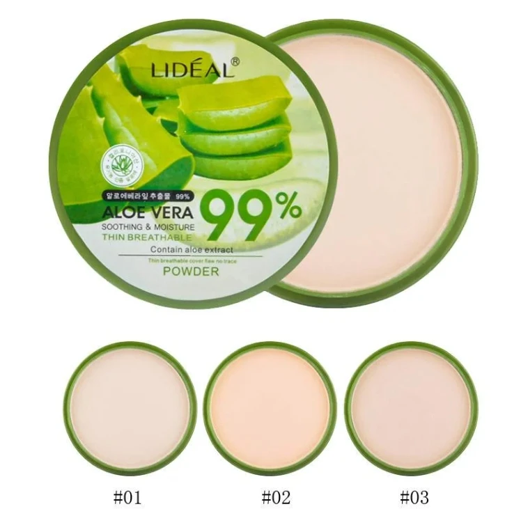 Foundation Makeup 99% Aloe Vera Softening Powder Waterproof Moisturizing Concealer Foundation Make Up Face Contour Powder Brush 3