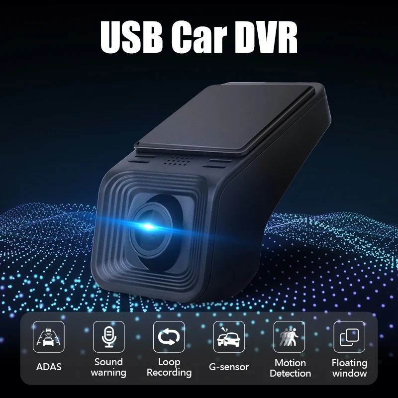 Vtopek Car Dvr ADAS Usb Camera Dvr 1080P HD For Car DVD Android Player Navigation Audio Voice Alarm LDWS Support TF Card