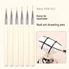 New Nail Line Brush Set Acrylic Six Packs of Slender Nails Painting Pen Painting Flower Pen Brush Nail Art Pen for Nail Design 3