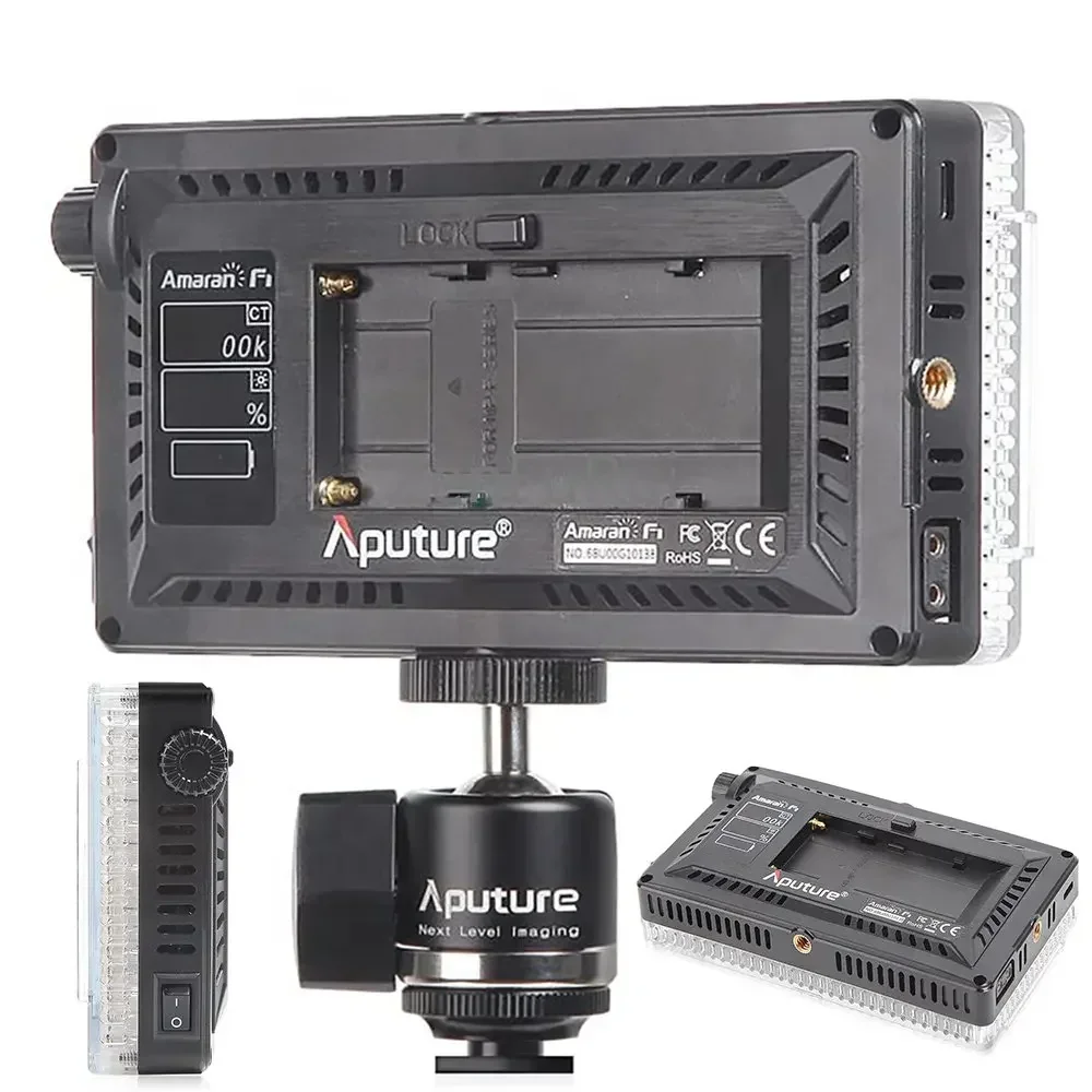 Aputure AL-F7 LED 사진 채우기 라이트 휴대용 조절 가능한 셀카 라이트 비디오 인터뷰 소형 SLR 카메라 휴대용 라이트