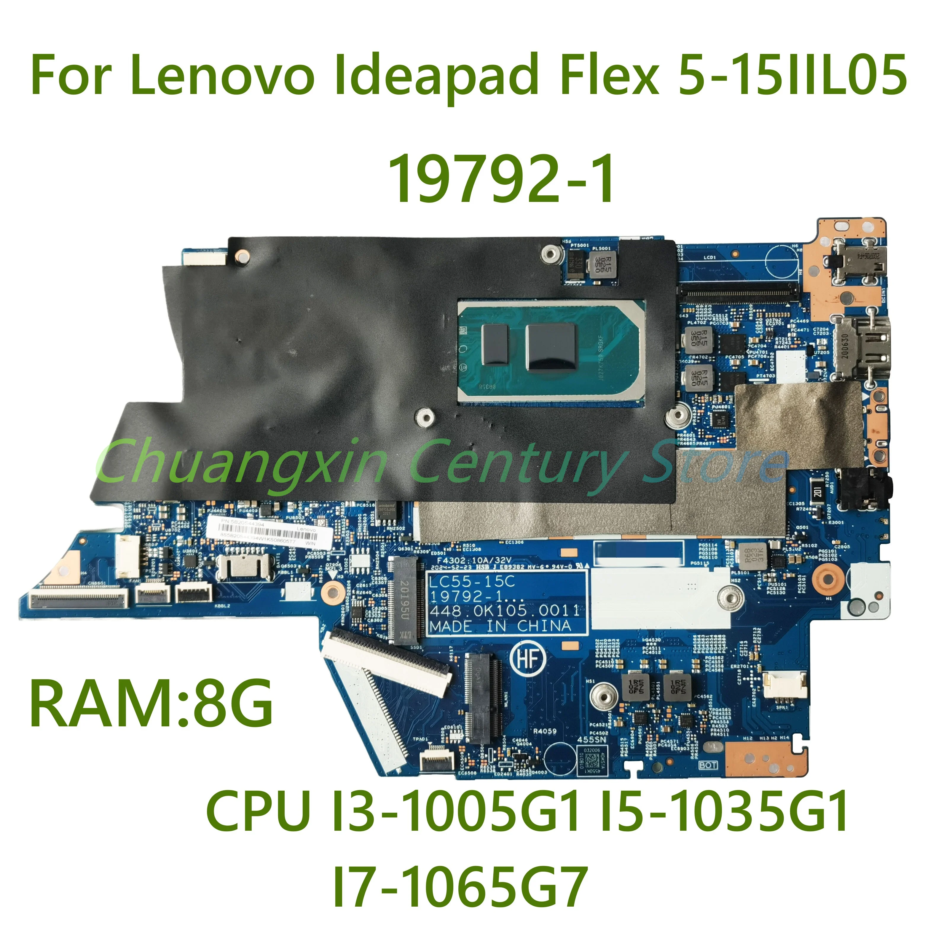 

19792-1 For Lenovo Ideapad Flex 5-15IIL05 Laptop Motherboard With I3-1005G1 I5-1035G1 I7-1065G7 CPU 8G100% tested OK and shipped