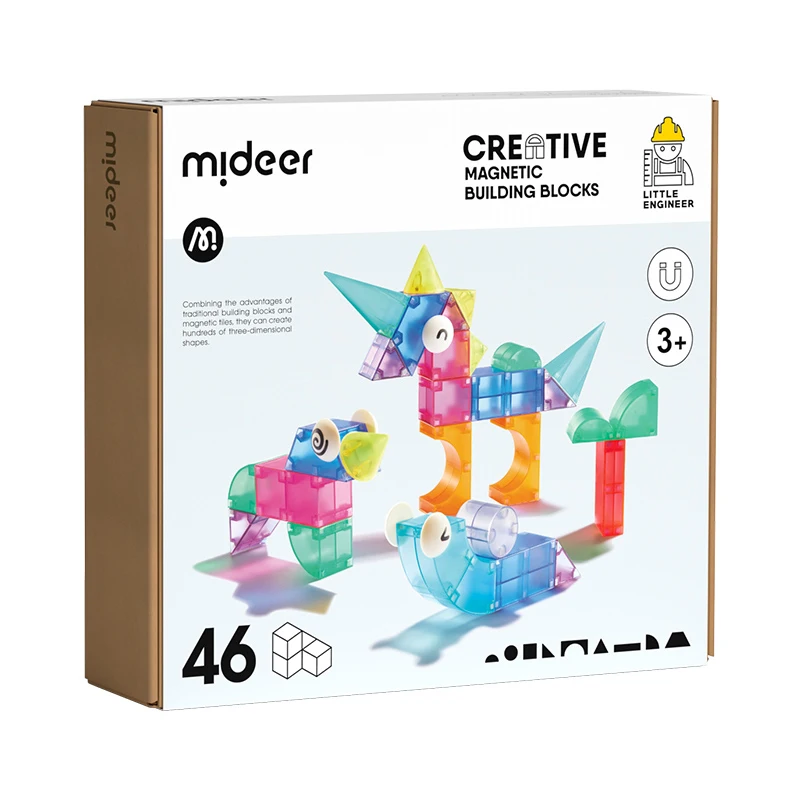 Mideer Kids Toys Building Blocks Colorful Magnetic Tiles Games for Children's Gift
