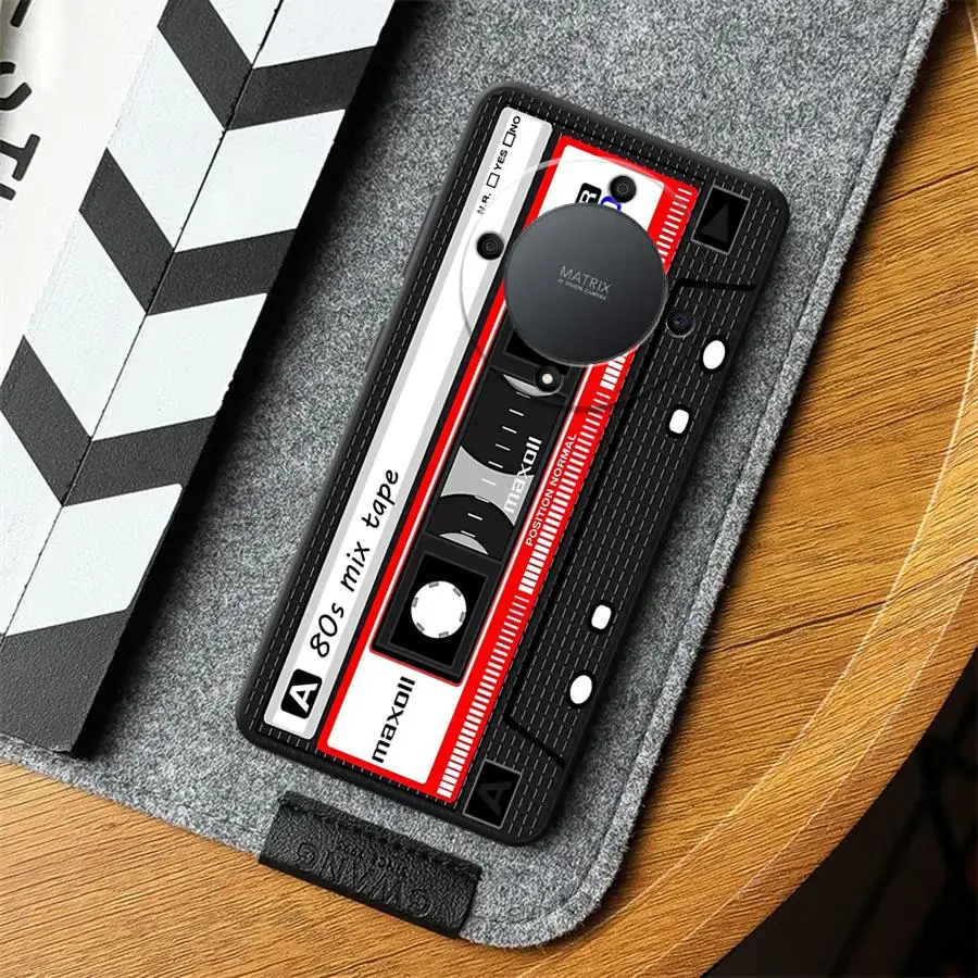 Vintage Cassette Music Black Soft Phone Case Cover
