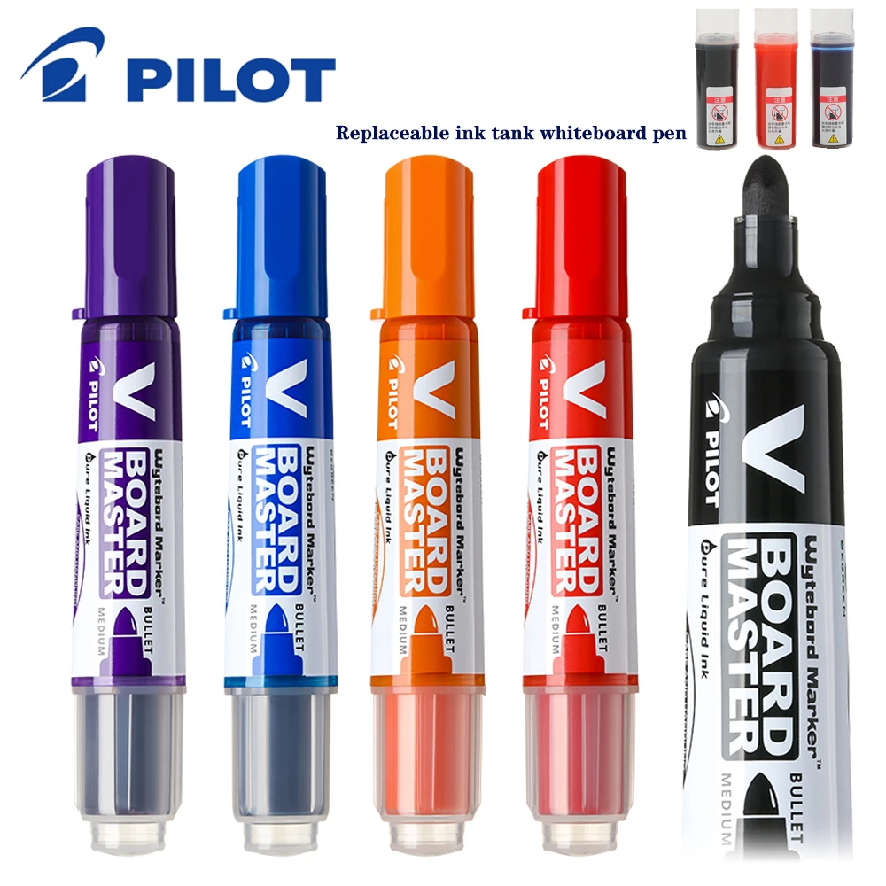 Marcador De Quadro Branco Piloto 2.3mm Bala Média Apagável Recarregável ...