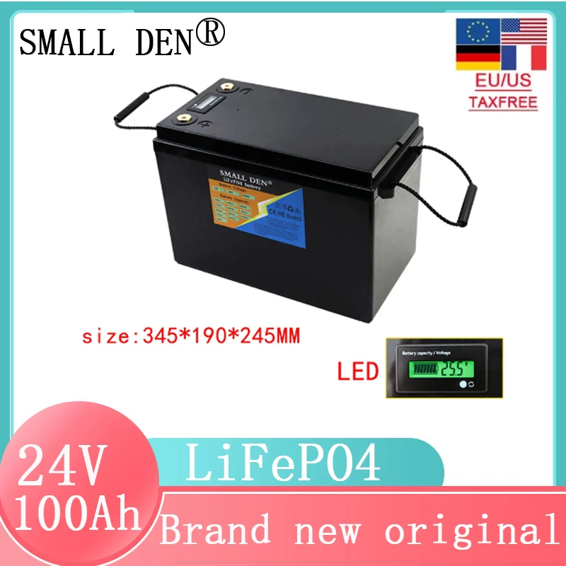 

24V 100Ah LiFePO4 battery pack 100A BMS 6000 Cycle RV solar energy storage yacht forklift robot 24V lithium iron phosphate