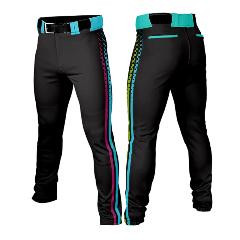 Men Youth Traditional Baseball Game Pants wear Softball Training Uniform Breathable Casual polyester Sports Trousers