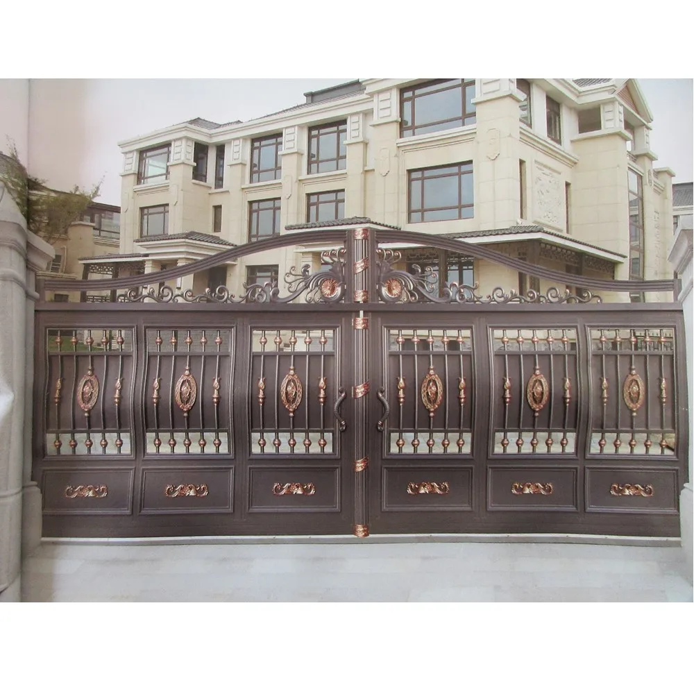 

Driveway Wrought Steel Metal Aluminum Gates Swing Sliding Automatic Iron Doors For Home Villa Hc-Ag4