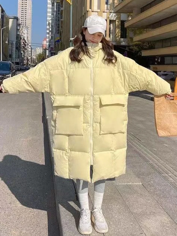 

Oversized Coat Women Korean Fashion Long Parkas Ladies Autumn Winter Warm Cotton Jacket Female Casual Loose Hooded Overcoat