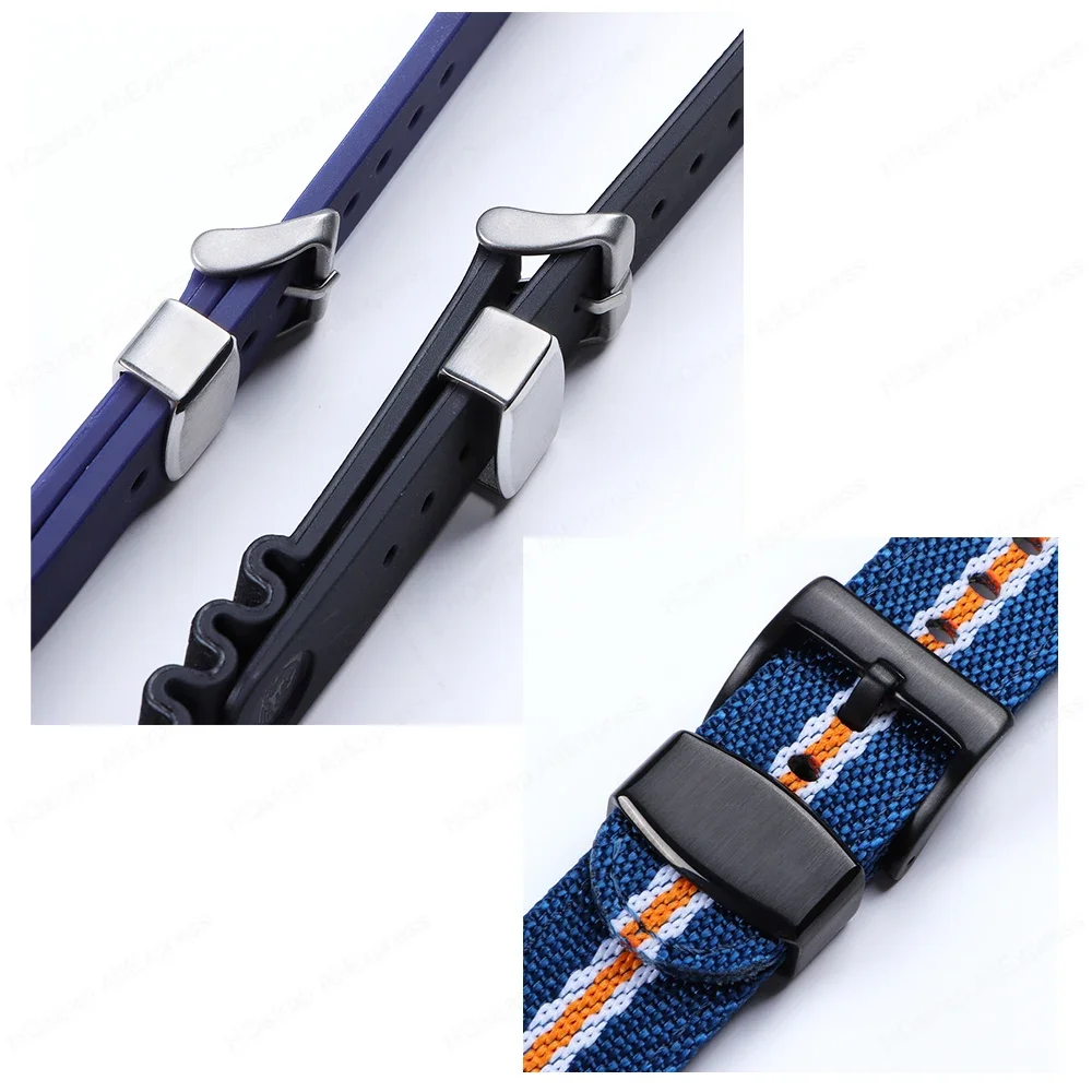 Premium Metal Ring Buckle Watch Band Keeper - Silicone Nylon Strap Accessories