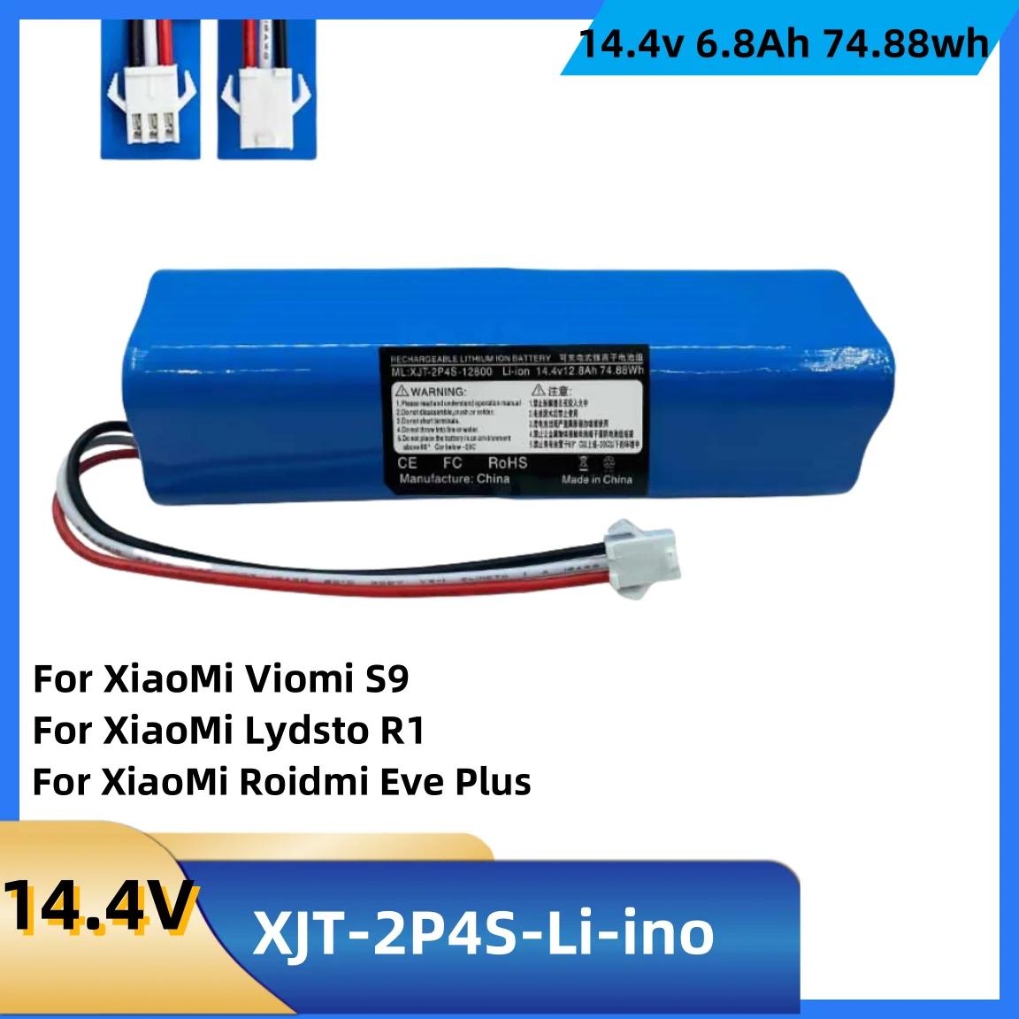 

Original Genuine 12800mAh For XiaoMi Lydsto R1 Rechargeable Li-ion Battery Robot Vacuum Cleaner R1 Battery Pack with Capacity