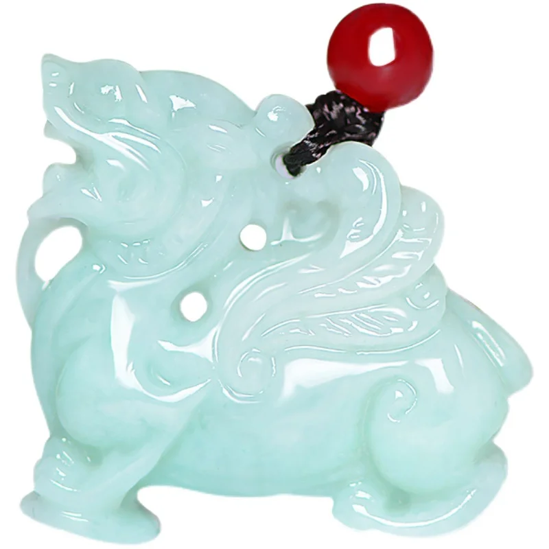 100% New Style Natural PiXiu Jadeite  Pendant Necklace Hand-carved Charm Jewelry Fashion Luck Amulet Gifts for Men Women