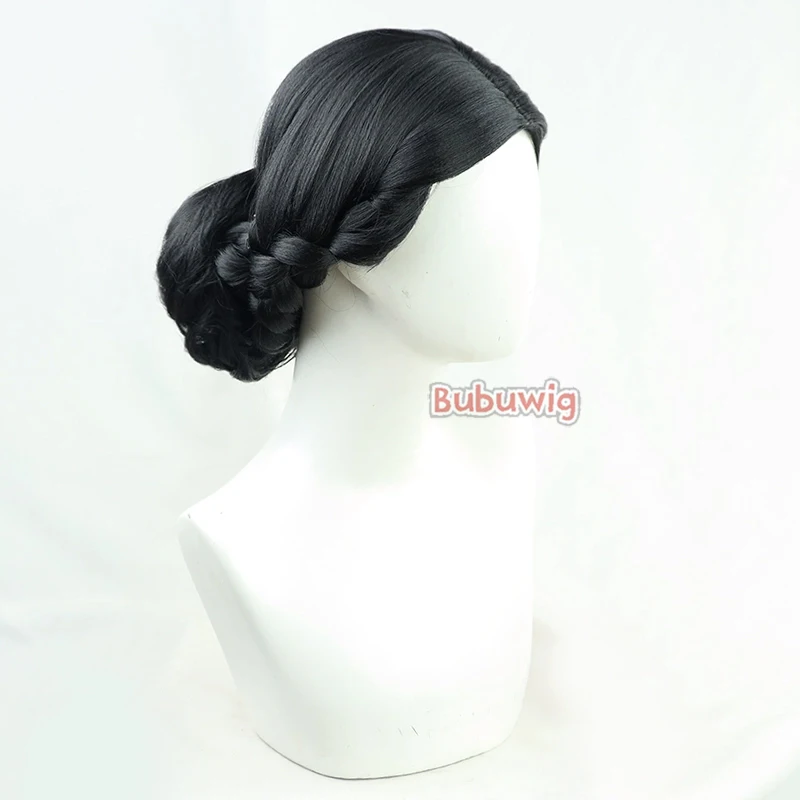 Bubuwig Synthetic Hair Michiko Cosplay Wigs Game Identity V Michiko Geisha Long Straight Black Braided Cos Wig Heat Resistant