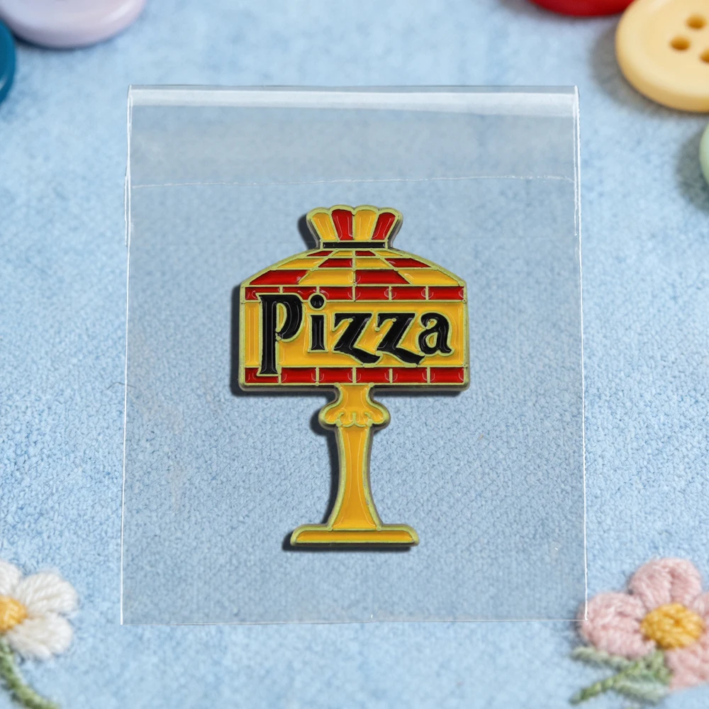 Retro Fun Pizza Lampe Emaille-Anstecknadel Lustiges Foodie-Abzeichen Kleidung Taschen Accessoires Kreatives Geschenk – Detail 10