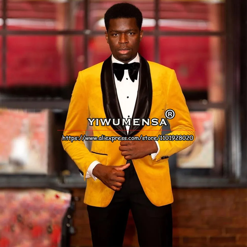 

Мужской повседневный костюм Tailore, черный бархатный блейзер с отложным воротником, свадебный смокинг, 2023