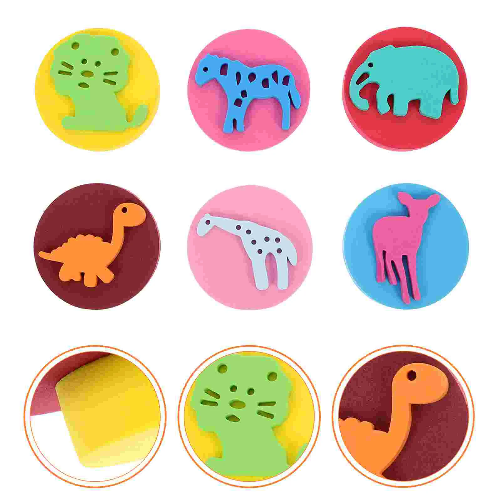 

6 Pcs Graffiti Eva Sponge Seal Child Postage Stamps Kids Stampers Children Painting Sponges