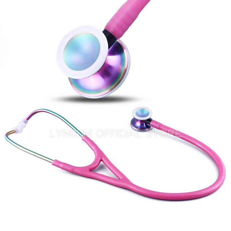 

Rainbow Color Medical Dual Head Portable Professional Clinical Cute Cardiology Stethoscope Health Tool for Nurse Doctor Students