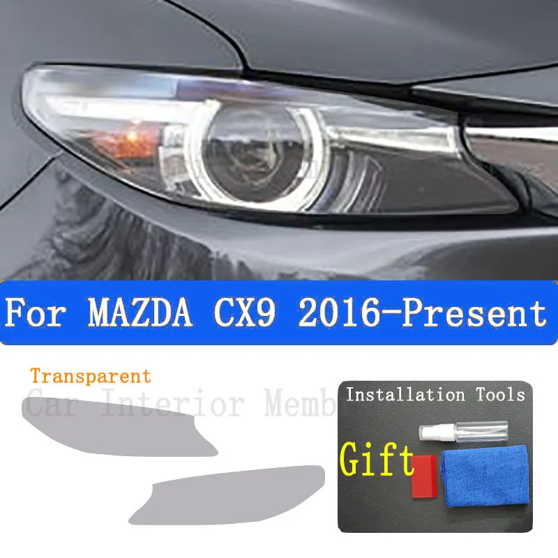

Для MAZDA CX9 CX-9 2016 2017 2018 внешняя фара автомобиля, защита от царапин, передняя лампа, ТИНТ, аксессуары для ремонта