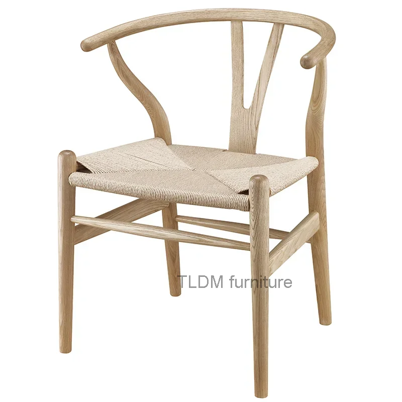 

Wooden bone Chair Hans Wegner Y Chair Solid OAK Wood Dining lounge Dining salon Classic Design library furniture LQQ142YH