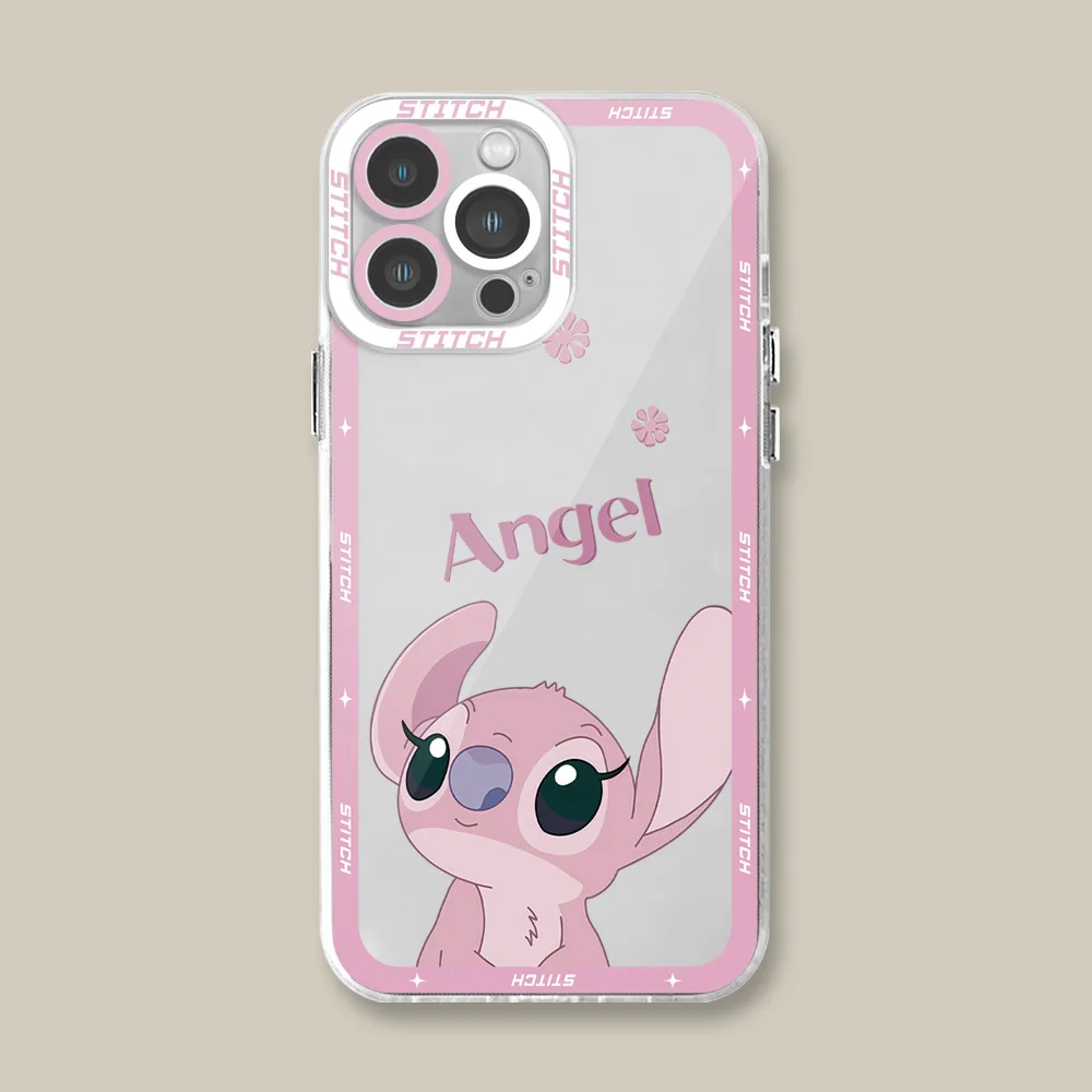 thumbnail image 1 of Funda de teléfono de dibujos animados de Disney Stitch para Apple iPhone 13 14 16 Pro Max XS SE XR 15 11 Pro 12 Mini X 8 Plus, funda suave transparente, 1 of 5