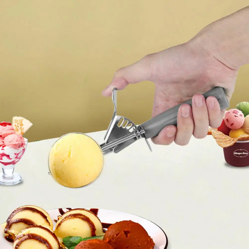 Durable Ice Cream Spoon Efficient Stainless Steel Trigger Release