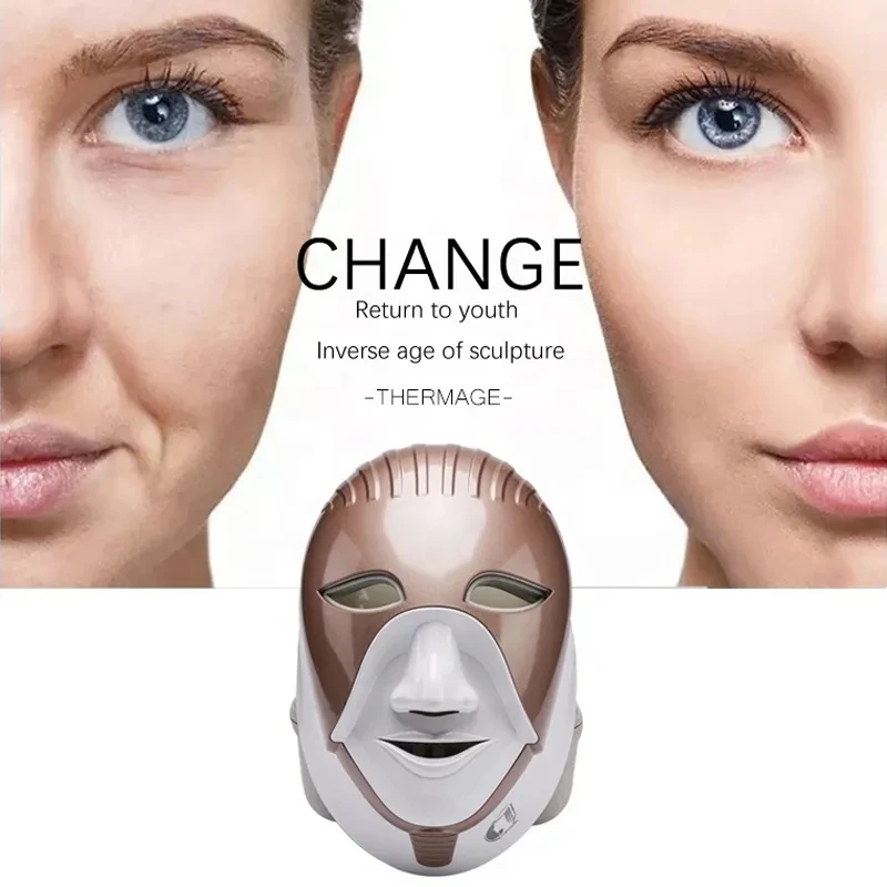 Led Mask 7 Color PDT Photodynamic Facial Cleopatra LED Masks Red Light Therapy Smart Touch Beauty Machine Face Neck Skin Care