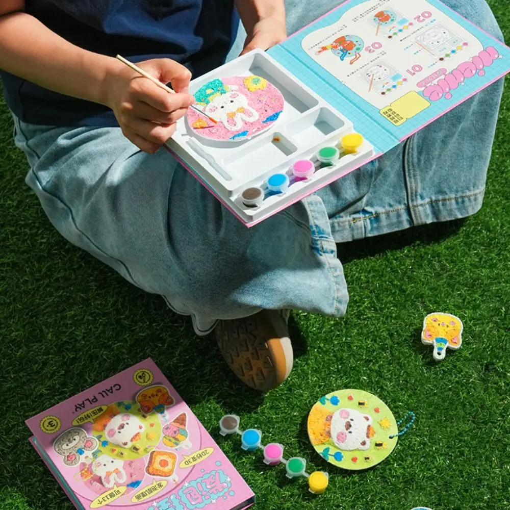 With Easel DIY Puffy Paint Kit Puffy Effect Colorful Pens Drawing Pens Kit Sponge Texture Creative Design 3D Drawing Canvas