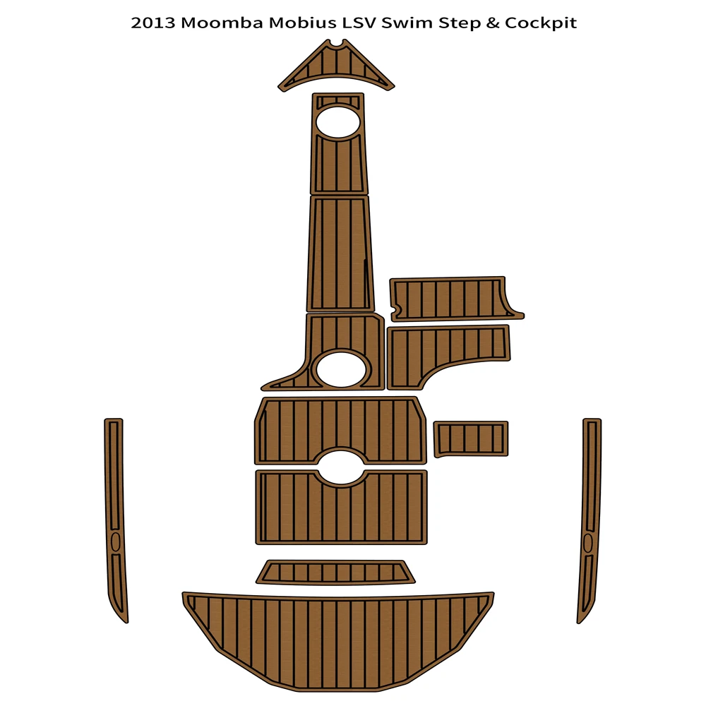 

2013 Moomba Mobius LSV, настил для плавания и кабины, лодка EVA из тика, 1/4 дюйма, 6 мм