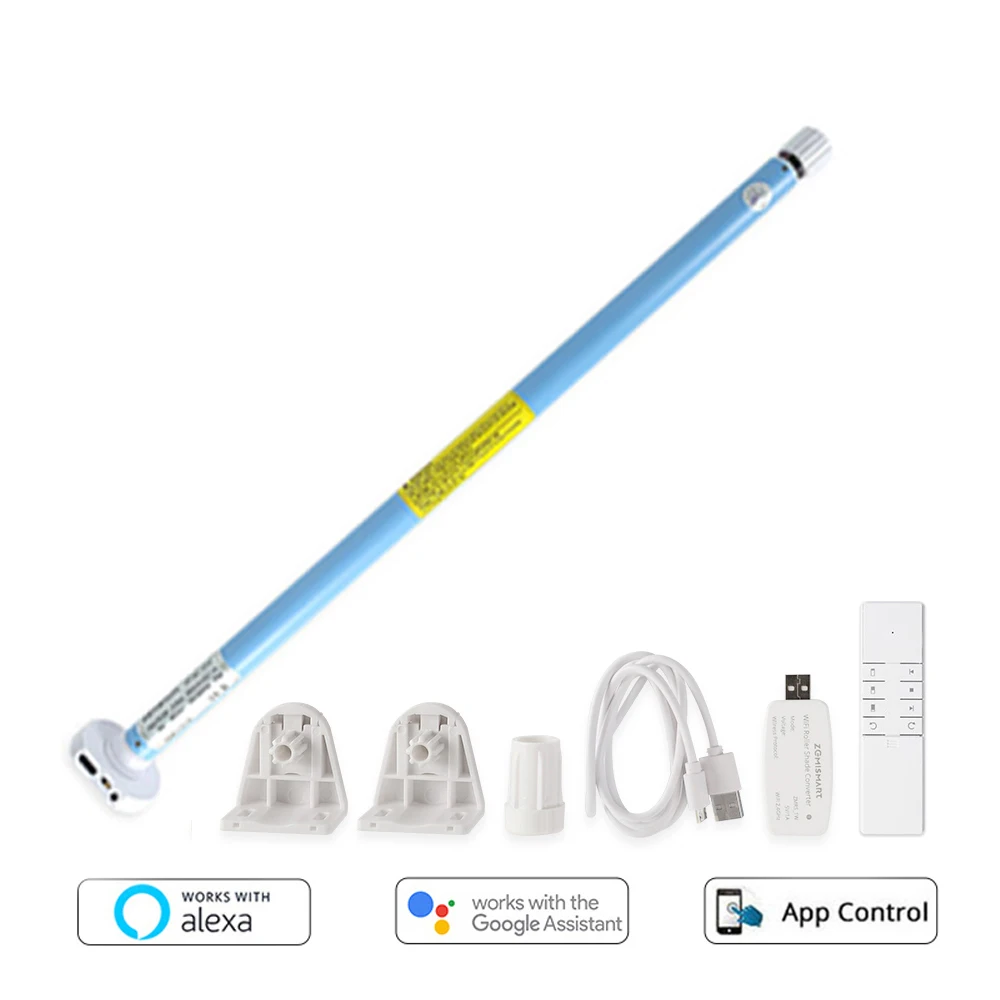 WiFi ชาร์จไฟฟ้าผ้าม่านเครื่องยนต์สําหรับ 17 25 28 มม.หลอด Zemismart RF Roller Shade มอเตอร์ทํางานร่วมกับ Tuya APP Alexa Google 1