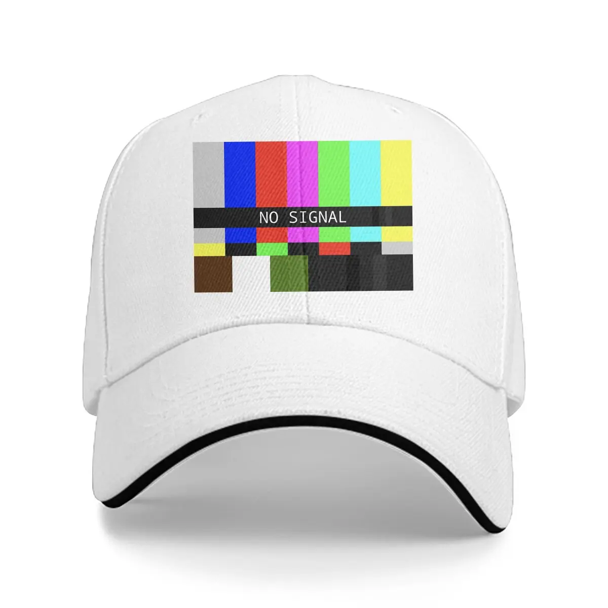 

New Colored Stripe No Signal Men Women Baseball Caps No Signal TV Graphic Truck CapGolf Hats