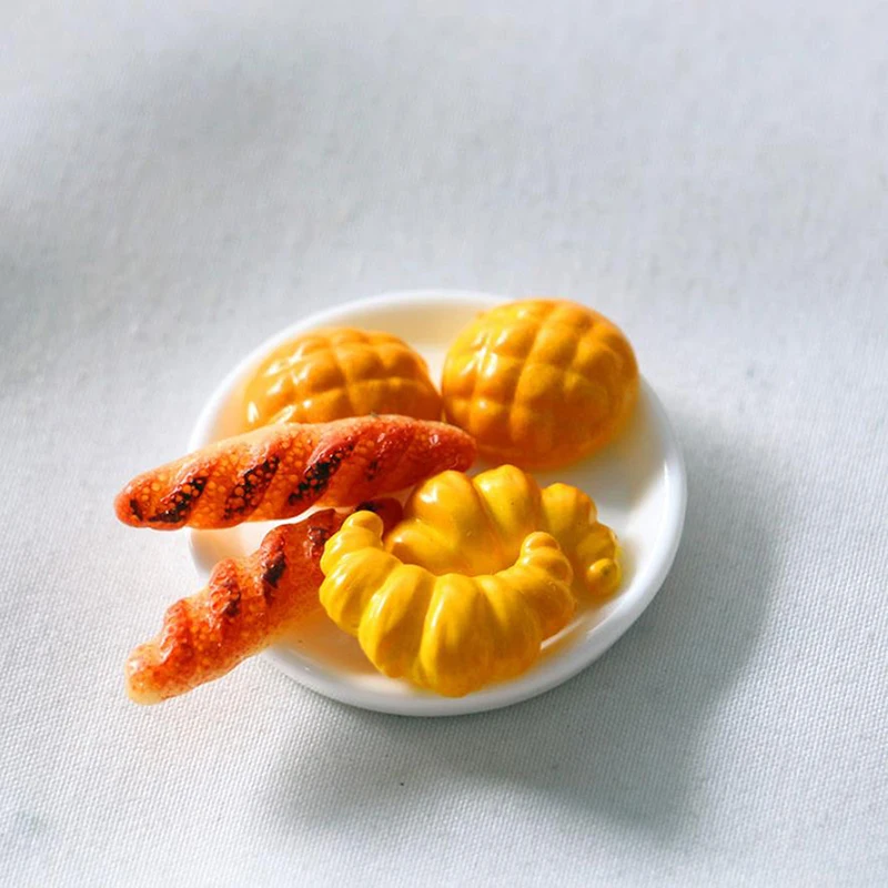 6Pcs/lot 1/12 Simulation Bread Dollhouse Miniature Food Breakfast Snack Dessert Kitchen Toys Dollhouse Miniature 4